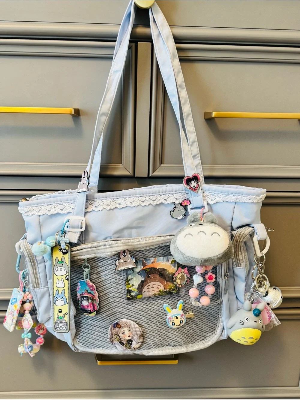 Fully LOADED Kawaii Coquette Lolita Ita Bag! Light Blue Beauty!